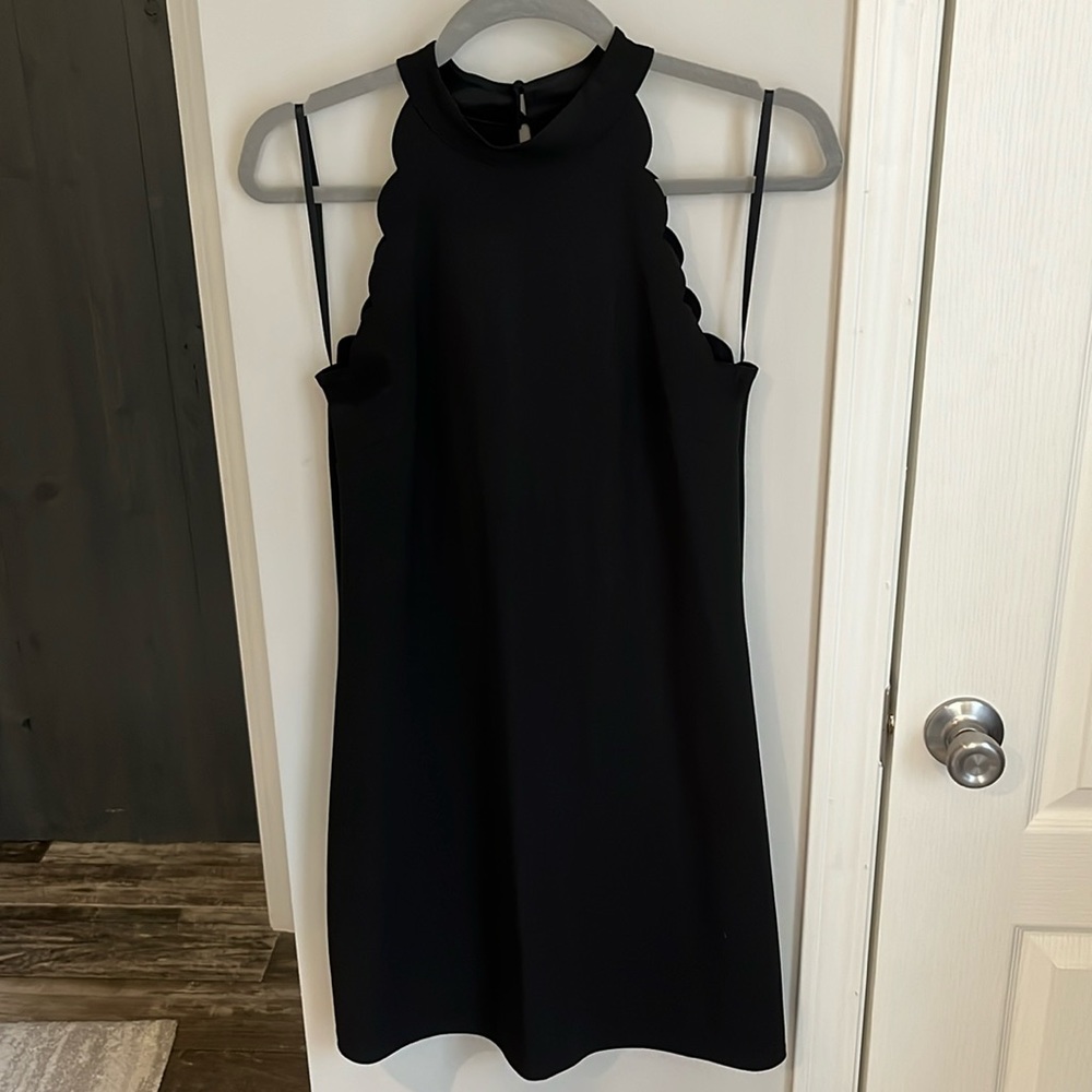 Little Black dress size small A. Byer scalloped edges